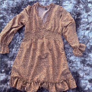 SHEIN Brown Polka Dot Dress